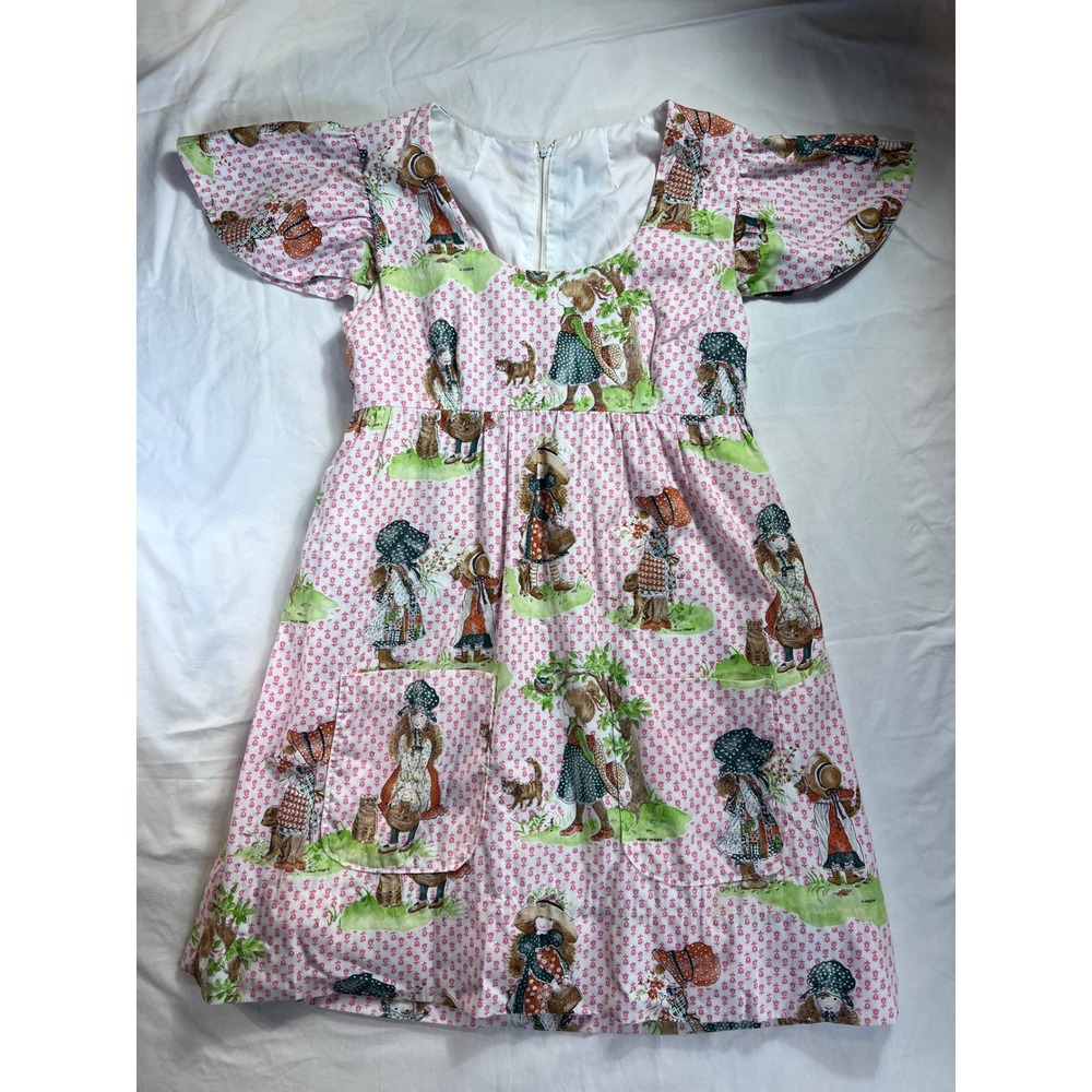 Vintage Holly Hobbie Prairie Cottage Core Flutter Sleeve Dress Cottagecore